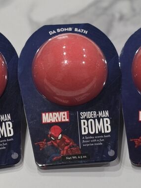 (3) Da Bomb Bath Fun Size Fizzers Spiderman Bath Bombs 6.5oz each
